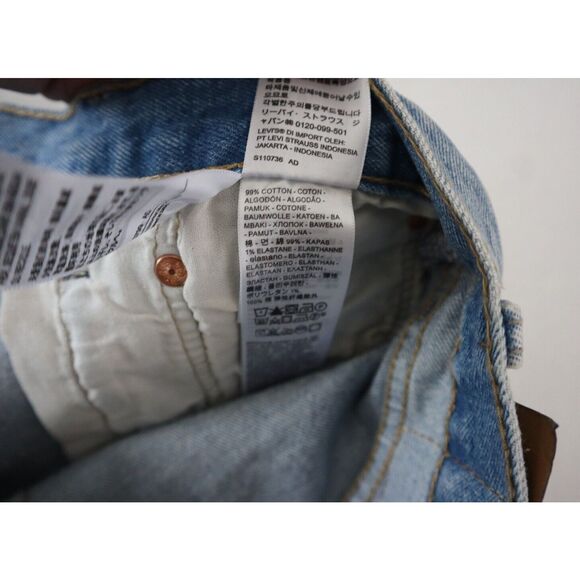 Levi's 501 (365120158) Men's Sz 34 Blue Hemmed Stretch Button Fly Denim Shorts - Picture 3 of 9